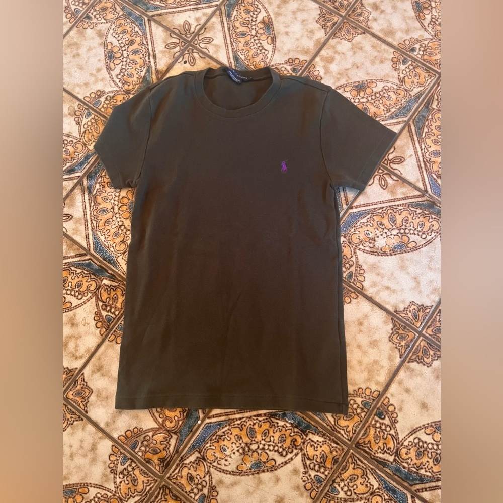Ralph Lauren 100% cotton short sleeve forest green top size medium